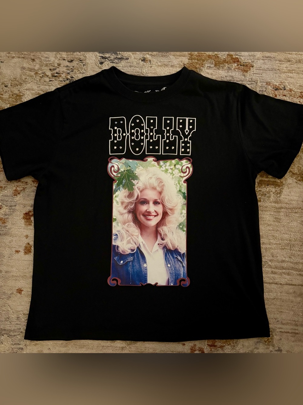 Dolly Parton Framed Floral Graphic Tee